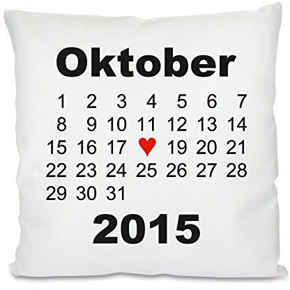 Herzbotschaft Kissen mit Motiv Modell: Herztag Kalender
