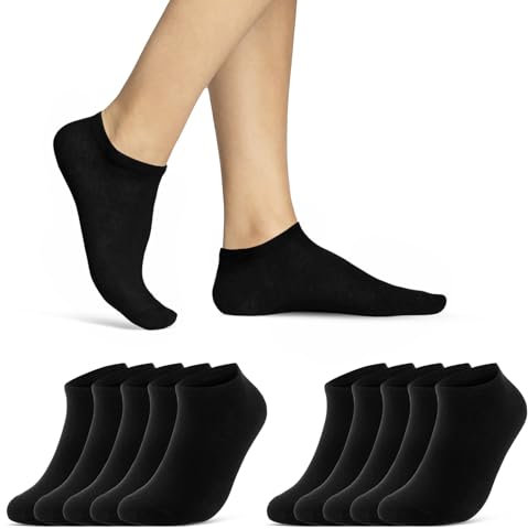 10 | 20 | 30 Paar Sneaker Socken Damen & Herren Schwarz & Weiß Baumwolle 10800 WP (Schwarz 10 Paar 43-46)