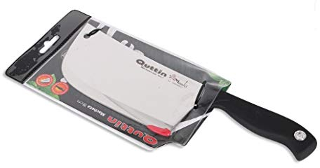 bick.shop - Accetta da cucina in acciaio INOX, con manico in legno, lama 16 cm
