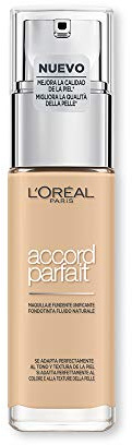 L'Oréal Paris MakeUp - Fond de teint longue tenue Accord parfait - Effet naturel enrichi en acide hyaluronique, Lin/Linen (1.5N), 30 ml