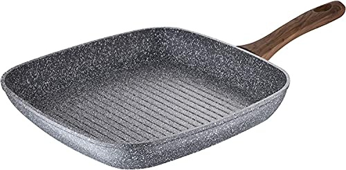 Sartén asador 28x28cm aluminio forjado, apta para inducción