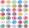 PandaHall - Perlas de cristal de Murano facetadas 14 x 8 mm con agujero grande de cristal europeo, color mixto, 100 unidades