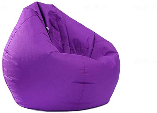 BriskyM Waterproof Bean Bag Large Storage Bean Bag Oxford Cover Soft Indoor & Outdoor Zipper Beanbag Chair Cover No Filling Great for Gaming chair and Garden Chair(Purple)