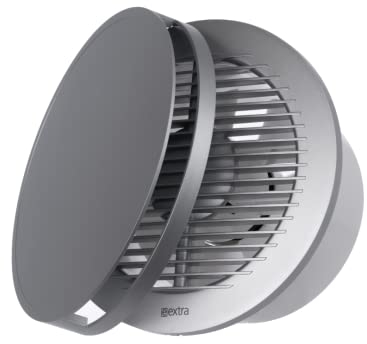 EUROPLAST Ø 150mm Leise Badlüfter mit Kugellager, Wand-ventilatoren Abluftventilator Deckenventilator, Rund - Kunststoff - Silber