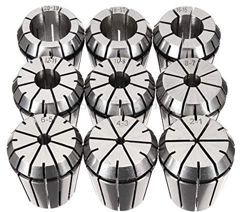 Alupre 9pcs ER32 Federspannzangensatz kompatibel mit CNC Graviermaschine und Fräsen Drehmaschine Werkzeug 2-20mm
