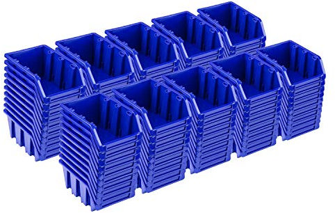 100x Stapelboxen – 70x100x155 mm - NP6 Blau Farbe – Lagerboxen Sichtlagerkästen Stapelbehälter Sortierbox