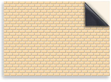 Stick & Go Repositionable Self Adhesive Dolls House Wallpaper 1:12 Scale (1 Sheet) - Cream Metro Tiles - No. 78