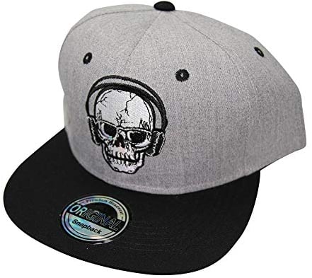 Snapback Cap mit Skull Totenkopf Muster Cooles Design für einen tolles Aussehen (Rock)