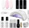 Semilac Love Me Gel Nail Starter Set Kit with UV 24/48W Nail Lamp, 3 Soak Off Gel Polish Colours, (French) Manicure Tools, Top No Wipe & Extend Base Coat, Top Mat, Remover, Cleaner & More
