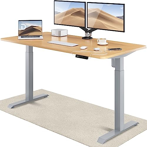 Desktronic Homeone Höhenverstellbarer Schreibtisch 160 × 80 cm – Elektrischer Schreibtisch Mit Zwei Elektrischen Motoren, Touchscreen-Steuerung Und Integrierten USB-a- Und USB-c-ladeanschlüssen