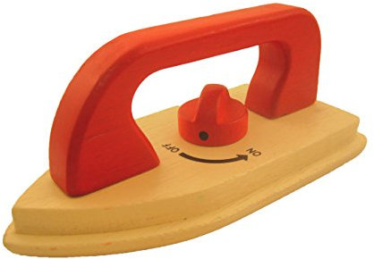 Spiel-Bügeleisen für Kinder aus Holz 16 x 8 x 6,5 cm, Holzspielzeug