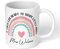 Personalised Teacher Mug – Thank You for End of Term or School Leavers – Custom Rainbow Design – 11oz Ceramic Coffee Tea Cup – Microwave & Dishwasher Safe – Teacher Appreciation Present