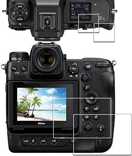 iDaPro Displayschutz für Nikon Z5II/Z6II/Z7II/Z8/Z9, 9H Glas | 2 Glas + 2 Oben Glas + ABS Box. 9H Härte, Anti-Kratzer, Anti-Blase, HD-Klarheit, Einfache Installation