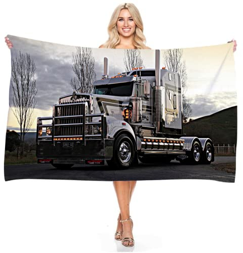 Ailaikei LKW Traktor Badetuch sporthandtuch Handtuch Strandtuch für Kinder 70 x 140cm weich Sandfreies Handtuch (7,100x200cm)