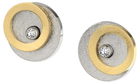 Ernstes Design Evia Ohrringe Ohrstecker vergoldet E595 mit Brillant 0.02 ct. Edelstahl