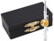 Zerodis Flöte Brosche Pin Instrument Brosche Zubehör Mini Flute ShapMusical Silber, Golden PlatWomen Brosche Pins mit Geschenkbox(Silber)