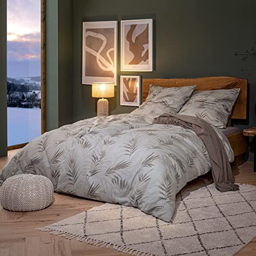 ESTELLA Feinflanell Bettwäsche Fano Natur 1 Bettbezug 135 x 200 cm + 1 Kissenbezug 80 x 80 cm