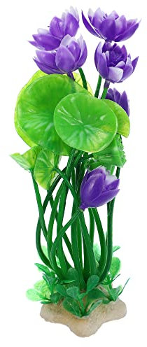 VOCOSTE 1pcs Fish Tank Aquarium Decorations Plants, Purple 8.27