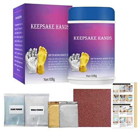 WEITING 3D Handabdruck Set, Handguss-Kit Andenken-Gips-Handform-Kit -Säuglingshand-Fußform Valentinstagsgeschenke Für Paare Familie Jubiläum Hochzeiten Einzigartige Paargeschenke