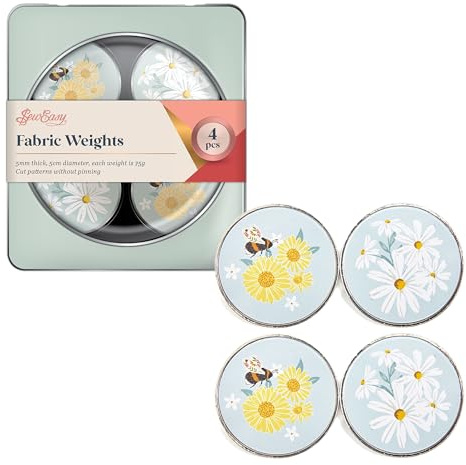 Sew Easy Pattern Fabric Weights - for Sewing, Crafts, Pattern Cutting, Dressmaking, Tailoring, Quilting, 4 x 75g, Daisy