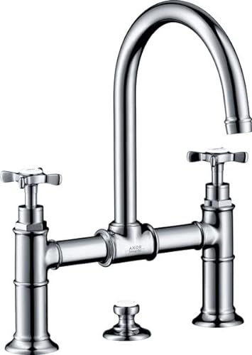 hansgrohe AXOR Montreux 2-Griff-Waschtischarmatur 220, Zugstangen-Ablaufgarnitur, 16510990, Farbe: Polished Gold Optic
