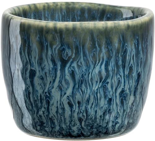 LEONARDO Matera Eierbecher - Eier Becher aus Keramik - Durchmesser 5,2 cm, Höhe 4 cm - Einfach zu reinigen, spülmaschinenfest - Eierbecher blau