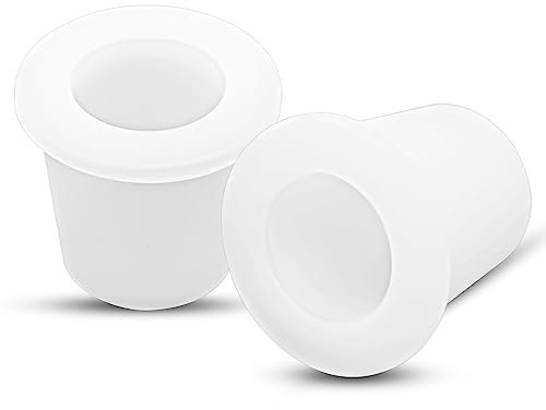 2Pcs Table Umbrella Hole Ring Plug, Outdoor Pool Umbrella Sleeve Stabilizer Cone Wedge, Silicone Umbrella Table Ring Hole Insert for 2-2.5 Inch Table Hole or 1.5 Inch Pool Umbrella Adapter (White)