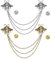 GOMAKERER 2 Stück Brosche Anstecknadel, Gemischte Farbe Vintage Doppel Biene Brosche Pin Hängende Kette Detaillierung Brosche Quaste Bluse Hemd Kragen Spitze Pin Für Frauen Und Männer