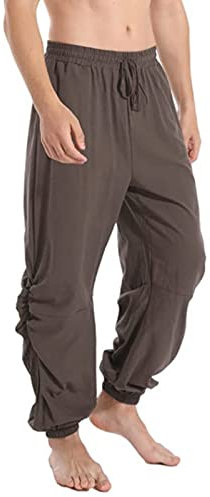 KONG JIMFAN Jogginghose Herren Fitness Chino Hose Herren Taschen Sport Hose Herren Basketball-Trainingshose Der MTB Hose Pants Herren Jogginghose Schwarz Trainingshose Herren Lang(Kaffee,L)