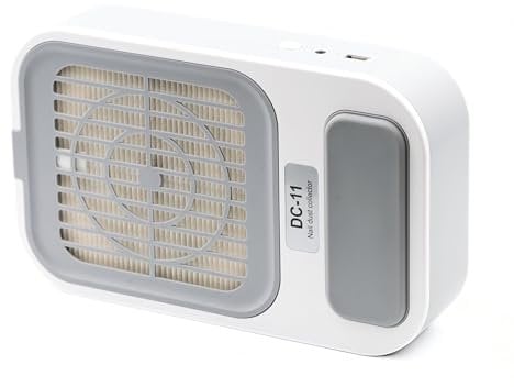 Global Fashion Nail Dust Collector 6000RPM with Reusable Filters, 60W Extractor Vacuum Dust Collector for Nails, Nail Vacuum Cleaner (SNRQI DC-11)