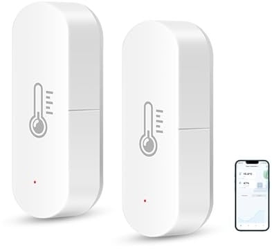 WiFi Thermometer Hygrometer Sensor, UseeLink Indoor Temperature and Humidity Sensor, Wireless Smart Humidity Temperature Monitor with Remote App Notification Alert for Home, Greenhouse 2 Packs