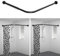 YOFOQ Duschvorhangstange L Form, Verstellbare Duschvorhangstange Ecke Bohren 75x115cm Duschstange Edelstahl für Badewanne für Badewanne mit 12 Duschvorhangring
