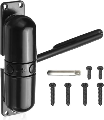 Türschließer, Zugfeder Hydraulischer Türschließer, Schwarz Federtürschließer Automatische Puffer Geschlossen für Zuhause Büro Schlafzimmer