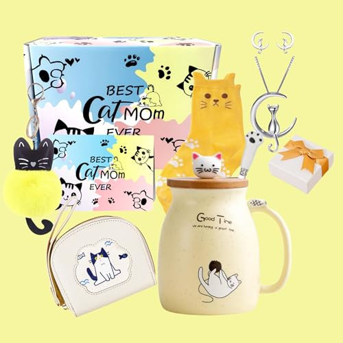 Cat Mum & Lover Gifts - Mug, Themed Gifts, Birthday, Mother's Day, Christmas - Her (Yellow)
