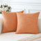 Artscope 2er Set Kissenbezug Einfarbig Wurfkissenbezug Leinen Kissenbezüge Moderne Dekokissen Kissenhülle Set Kissen Fall für Sofa Schlafzimmer Zuhause Dekor 50x50 cm Koralle