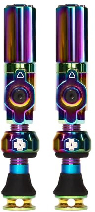Muc-Off Big Bore Hybrid Tubeless Valves, Iridescent, 30mm | Maximum Air Flow CNC Aluminium Valve System, Coreless Design for Presta Rims, Fast Inflation and Sealant Fill
