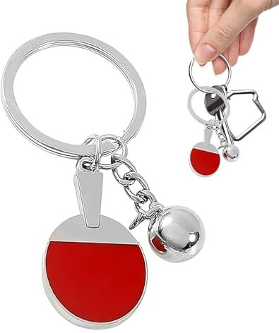 Tuxxjzm Porte-clés de tennis de table, porte-clés de tennis de table | Porte-clés sportif de tennis de table - Pendentif porte-clés, petite simulation de raquette de tennis de table pour amis et,