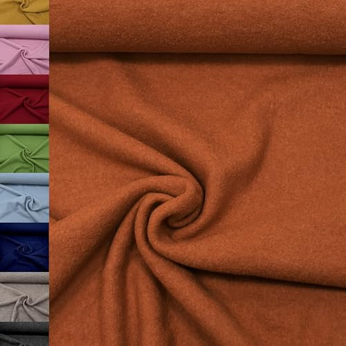 MAGAM-Stoffe Walkloden Wollstoff 100% reine Schurwolle Meterware 50cm (02. Kupfer)