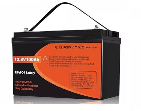 LiFePO4 12V 100Ah Batterie,Deep Cycle Batterien,1280Wh Lithium Akku mit 15000Tiefzyklus,Intelligentem BMS und Abschaltschutz bei Niedrigen Temperaturen für Camping,Solarpanel Kit,Wohnmobil