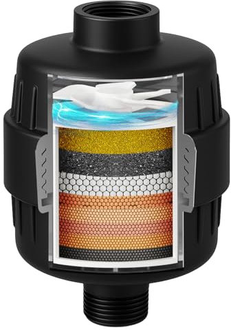 Yodel Shower Filter Matte Black - Shower Head Filter for Hard Water - Water Softener to Remove Chlorine and Fluoride,Improve Hair and Skin Condition