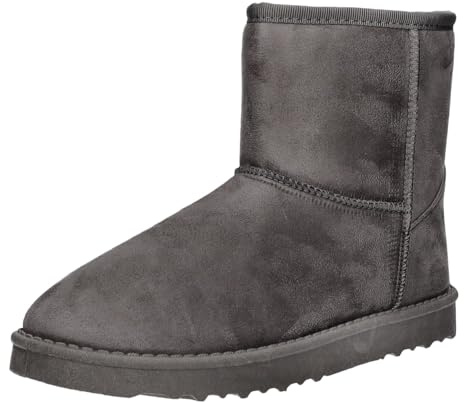 living UPDATED DKX008-GY Damen Schlupfstiefel Warm Gefüttert Reißverschluss Stiefeletten