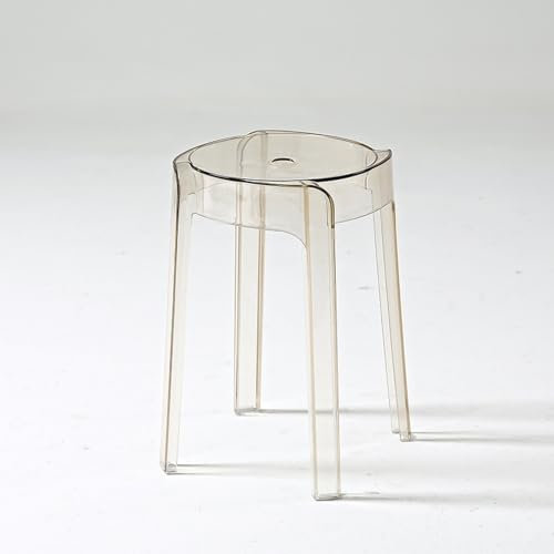 Tabouret de douche imperméable en acrylique transparent – Chaise de salle de bain transparente pour cuisine, chambre à coucher – Design empilable – Grand tabouret assis en plastique pour bureau à