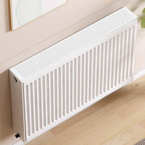 Wooden Radiator Cover, White - Dust Cover with Scratch-Resistant Fabric, Magnetic Attachment for Radiator Cover and Radiator Shelf, Ideal for Stylish Living Spaces (60 cm)