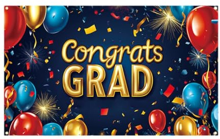 Gitohoni Großes Congrats Grad Banner Supplies Yard Zeichen Feier Party Dekoration
