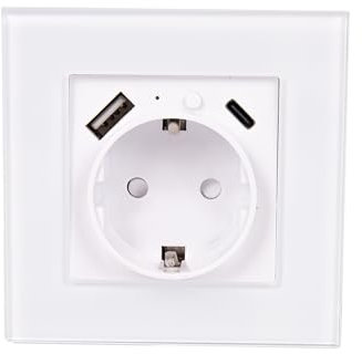 Cofan Enchufe de pared inteligente | Conectividad WiFi 2.4 GHz + Bluetooth | Potencia: 3520 W | 1 toma con puerto USB y USB-C | Compatible con Alexa y Google | Aplicación: Smart Life o Tuya | Temporiz