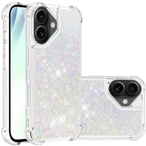 IMEIKONST Glitzer Hülle für iPhone 17 Handyhülle Flüssig Treibsand Schuzhülle Bling Giltter klar für Mädchen Stoßfest TPU Bumper Silikon Case für iPhone 17. Colorful YBW