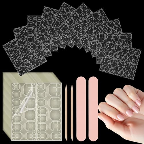 Kepfire 600 Stück Klebepads Nägel 25 Blatt Nagel Klebepads Transparent Klebesticker Doppelseitiger Press On Klebepad Für Diy Nagelstudiozubehör Maniküre Dekoration Zubehör