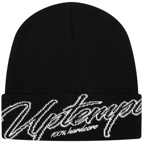 UPTEMPO Beanie Big Signature | Black | Schwarz Hardcore Gabber Mütze Herren