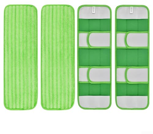 Für Sweeper XL kompatible Wischmopp-Pads, wiederverwendbare Mikrofaser-Nachfüller für Hartholzfliesen, Laminat, Linoleumböden (4 Stück)