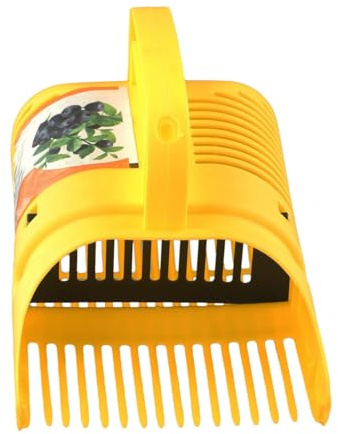 MoSundi Raccoglitore per mirtilli con denti in polipropilene, grande capacità, ergonomico, per mirtilli rossi, sambuco, ribes, lamponi e more, giallo